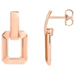 Small Square Door Knocker Earrings 14K Rose Gold Small Square Door Knocker Earrings 14K Rose Gold