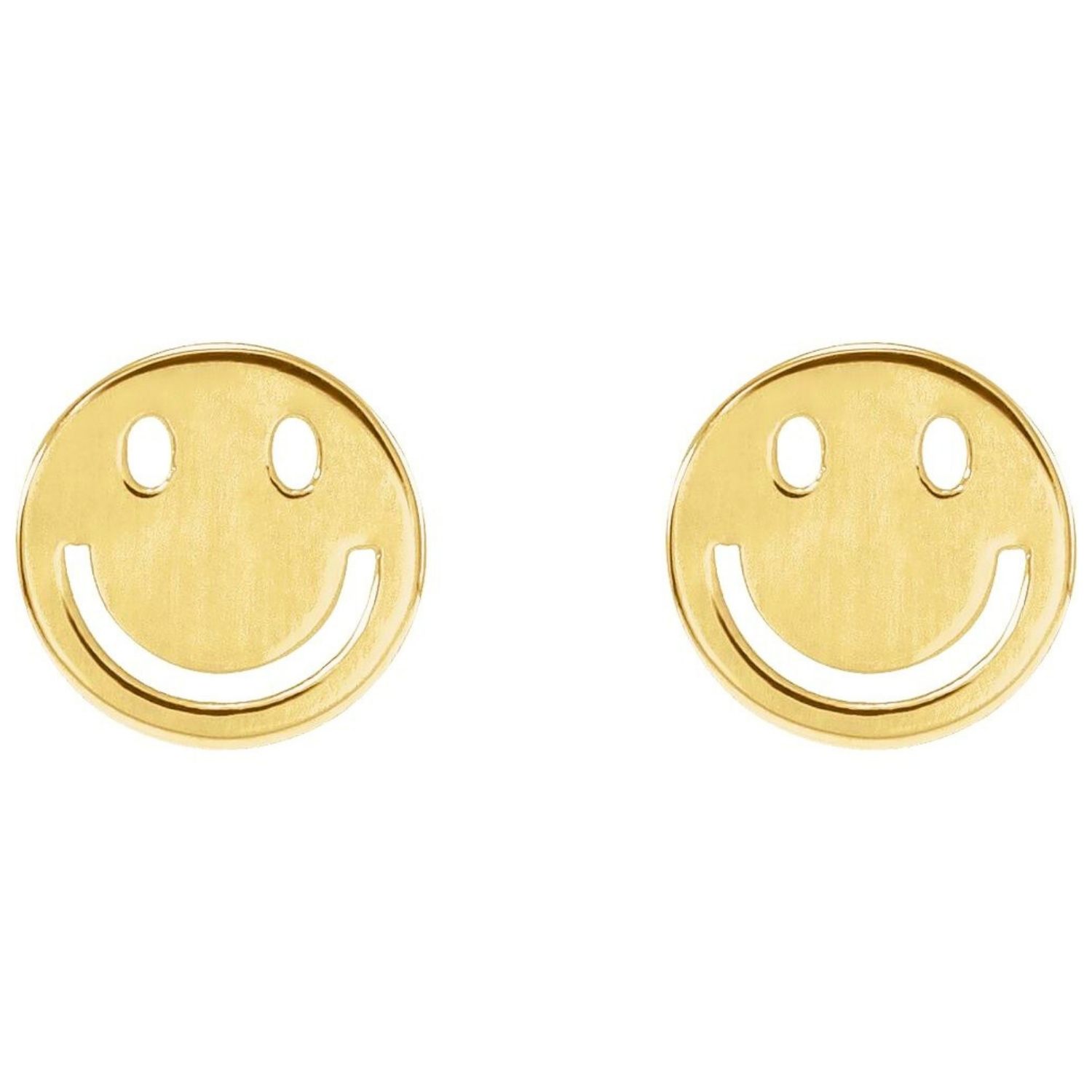 Smiley Face Stud Earrings 14K Gold Smiley Face Stud Earrings 14K Gold
