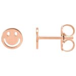 Smiley Face Stud Earrings 14K Rose Gold Smiley Face Stud Earrings 14K Rose Gold