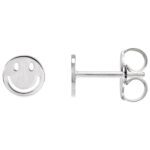 Smiley Face Stud Earrings 14K White Gold Smiley Face Stud Earrings 14K White Gold