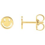 Smiley Face Stud Earrings 14K Yellow Gold Smiley Face Stud Earrings 14K Yellow Gold