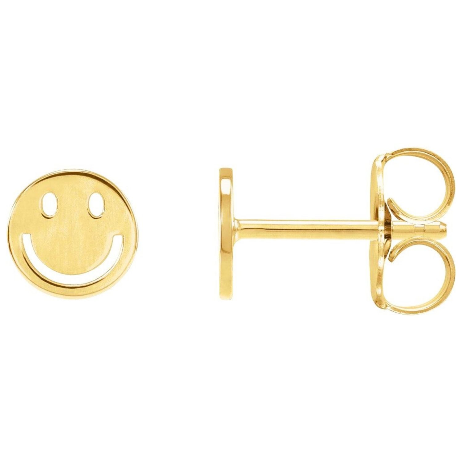 Smiley Face Stud Earrings 14K Yellow Gold Smiley Face Stud Earrings 14K Yellow Gold