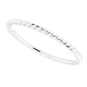 Stackable Twisted Rope Band Ring Sterling Silver