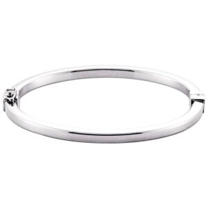 Sterling Silver 4 mm Hinged Bangle Bracelet 7 Inch