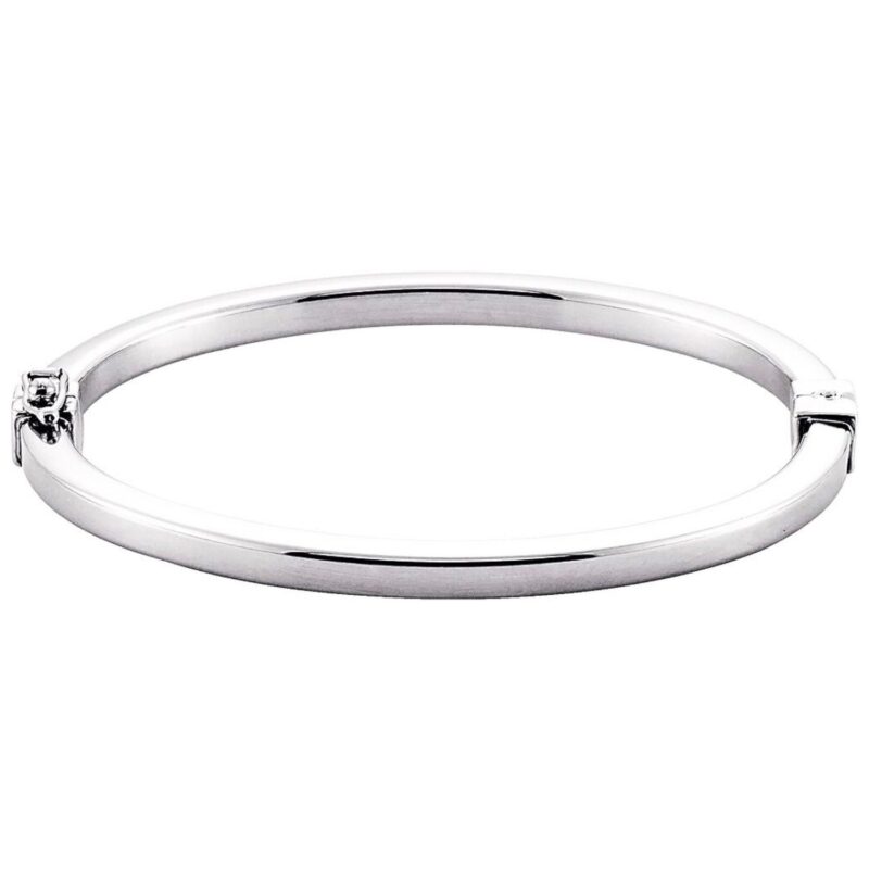 Sterling Silver 4 mm Hinged Bangle Bracelet 7 Inch Sterling Silver 4 mm Hinged Bangle Bracelet 7 Inch