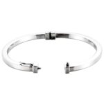 Sterling Silver 4 mm Hinged Bangle Bracelet 7 Inch for Women Sterling Silver 4 mm Hinged Bangle Bracelet 7 Inch for Women