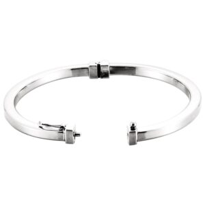 Sterling Silver 4 mm Hinged Bangle Bracelet 7 Inch for Women