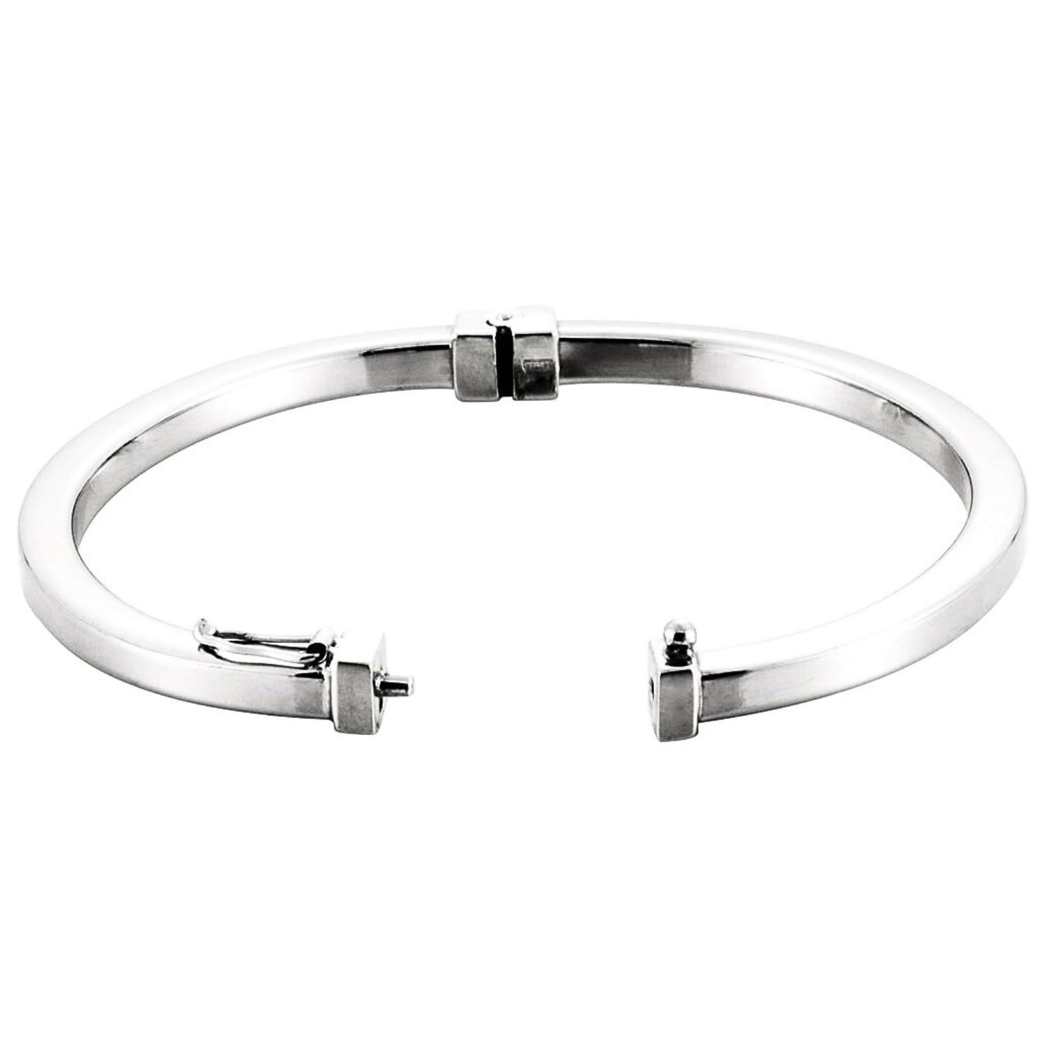Sterling Silver 4 mm Hinged Bangle Bracelet 7 Inch for Women Sterling Silver 4 mm Hinged Bangle Bracelet 7 Inch for Women