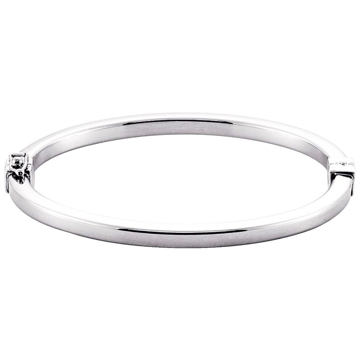 Sterling Silver 4 mm Hinged Bangle Bracelet 7 Inch Sterling Silver 4 mm Hinged Bangle Bracelet 7 Inch