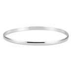 Sterling Silver 4 mm Plain Bangle Bracelet 8 Inch Sterling Silver 4 mm Plain Bangle Bracelet 8 Inch