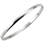 Sterling Silver 4 mm Plain Bangle Bracelet 8 Inch for Women Sterling Silver 4 mm Plain Bangle Bracelet 8 Inch for Women