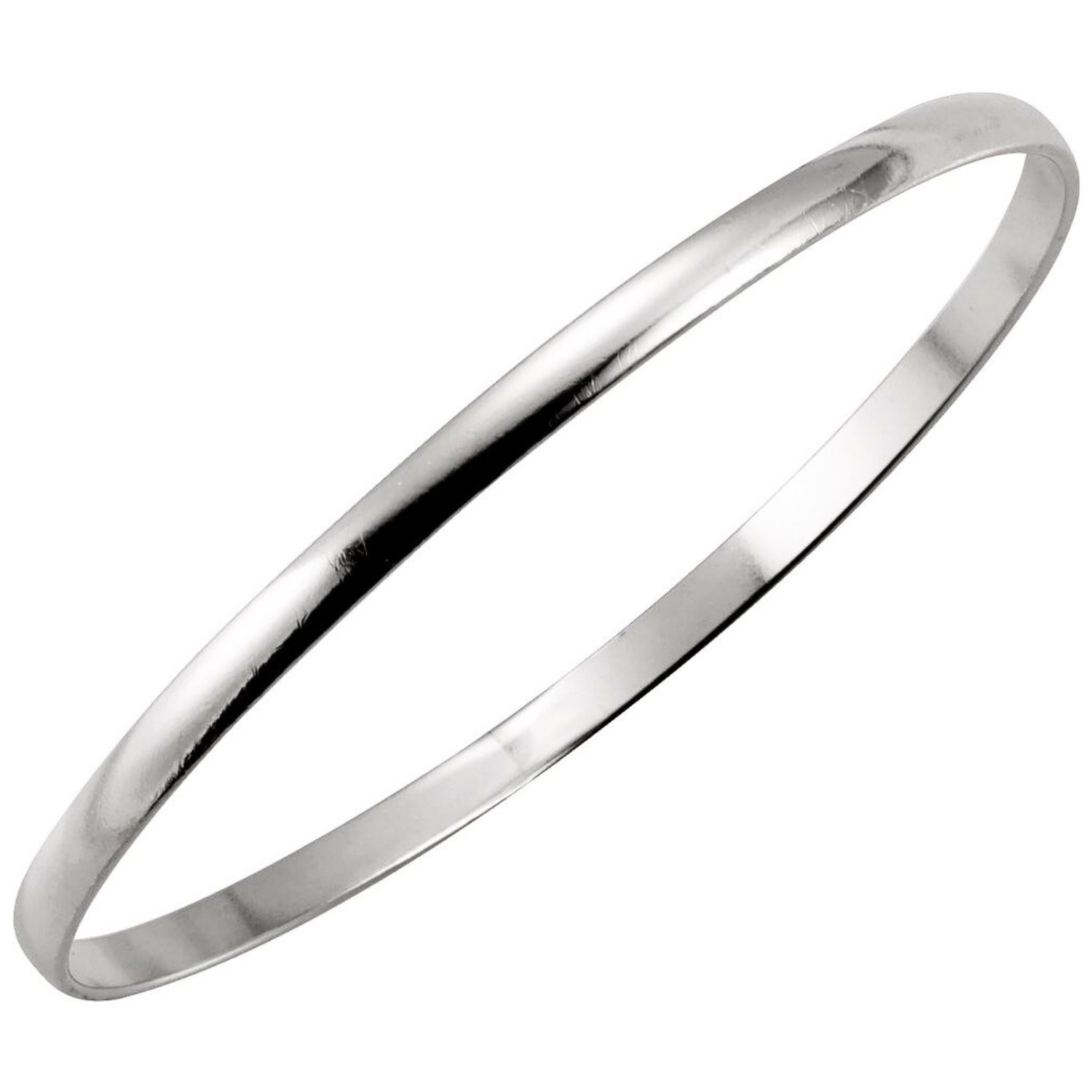 Sterling Silver 4 mm Plain Bangle Bracelet 8 Inch for Women Sterling Silver 4 mm Plain Bangle Bracelet 8 Inch for Women