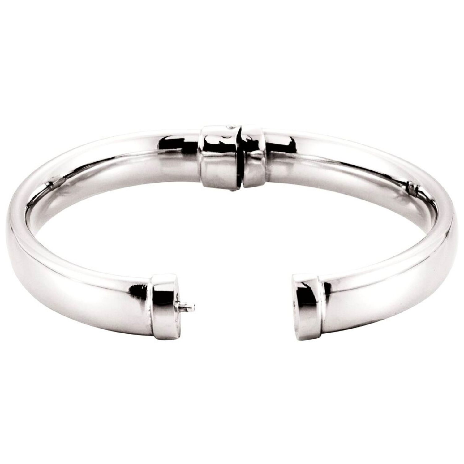 Sterling Silver 9 mm Hinged Bangle Bracelet 7 Inch Sterling Silver 9 mm Hinged Bangle Bracelet 7 Inch
