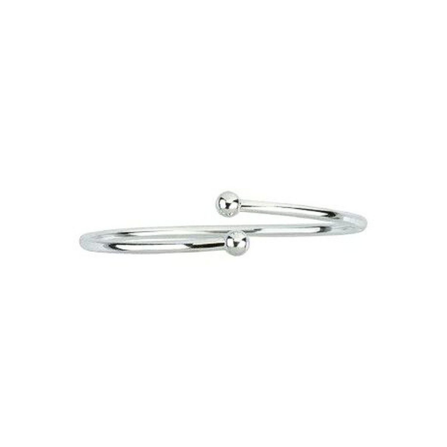 Sterling Silver Open bangle with Balls on End Sterling Silver Open bangle with Balls on End