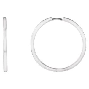 Plain Hinged Hoop Earrings Sterling Silver All Small Sizes