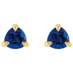Trillion Cut Blue Sapphire Stud Earrings 14K Gold Trillion Cut Blue Sapphire Stud Earrings 14K Gold