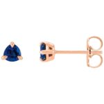 Trillion Cut Blue Sapphire Stud Earrings 14K Rose Gold Trillion Cut Blue Sapphire Stud Earrings 14K Rose Gold