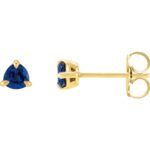 Trillion Cut Blue Sapphire Stud Earrings 14K Yellow Gold Trillion Cut Blue Sapphire Stud Earrings 14K Yellow Gold