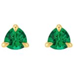 Trillion Cut Emerald Stud Earrings 14K Gold Trillion Cut Emerald Stud Earrings 14K Gold