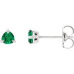 Trillion Cut Emerald Stud Earrings 14K White Gold Trillion Cut Emerald Stud Earrings 14K White Gold