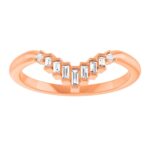 Vertical Baguette Curved Wedding Band 14K Rose Gold Vertical Baguette Curved Wedding Band 14K Rose Gold