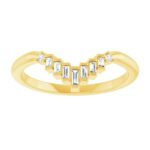 Vertical Baguette Curved Wedding Band 14K Yellow Gold Vertical Baguette Curved Wedding Band 14K Yellow Gold