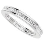 Vertical Channel Set Baguette Eternity Band 14K White Gold