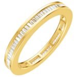 Vertical Channel Set Baguette Eternity Band 14K Yellow Gold