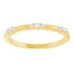 14K Gold Diamond Station Stackable Ring 18 CT