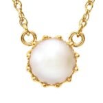 14K Gold Pearl in the Crown Necklace