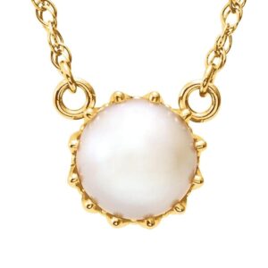 14K Gold Pearl in the Crown Necklace