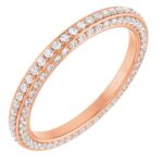 14K Rose Gold 3 Sided Diamond Eternity Band 34 CT TW