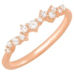 14K Rose Gold Lab-Grown Diamond Scattered Stackable Ring