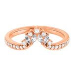 14K Rose Gold Marquise Diamond Tiara Curved Wedding Band 14 CTW