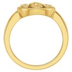 14K Rose Gold Miraculous Medal Ring with Black Enamel Thickness