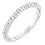 14K White Gold 3 Sided Diamond Eternity Band 34 CT TW