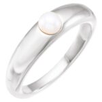 14K White Gold Akoya Pearl Dome Ring 14K White Gold Akoya Pearl Dome Ring