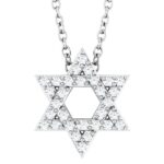 14K White Gold Diamond Star of David Pendant Necklace 14K White Gold Diamond Star of David Pendant Necklace