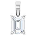 14K White Gold Lab-Grown 1 Carat Emerald Cut Diamond Pendant Necklace 14K White Gold Lab-Grown 1 Carat Emerald Cut Diamond Pendant Necklace