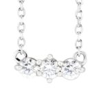 14K White Gold Three Tier Diamond Necklace 1/5 CTW