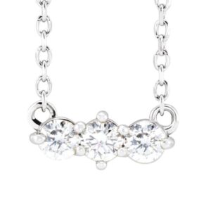 14K White Gold Three Tier Diamond Necklace 1/5 CTW