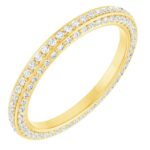 14K Yellow Gold 3 Sided Diamond Eternity Band 34 CT TW
