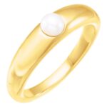 14K Yellow Gold Akoya Pearl Dome Ring 14K Yellow Gold Akoya Pearl Dome Ring