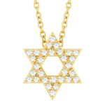 14K Yellow Gold Diamond Star of David Pendant Necklace 14K Yellow Gold Diamond Star of David Pendant Necklace