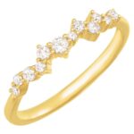 14K Yellow Gold Lab-Grown Diamond Scattered Stackable Ring