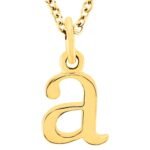 14K Yellow Gold Lowercase Initial Necklace