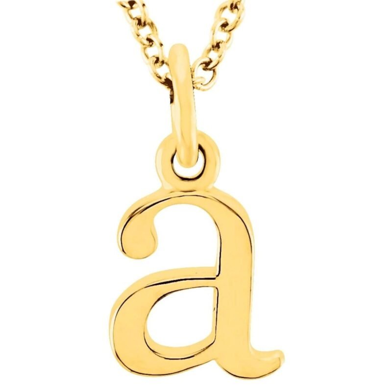 14K Yellow Gold Lowercase Initial Necklace