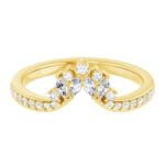 14K Yellow Gold Marquise Diamond Tiara Curved Wedding Band 14 CTW