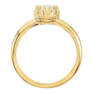 14K Yellow Gold Opal Crown Ring