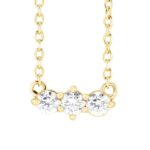 14K Yellow Gold Three Tier Diamond Necklace 1/5 CTW